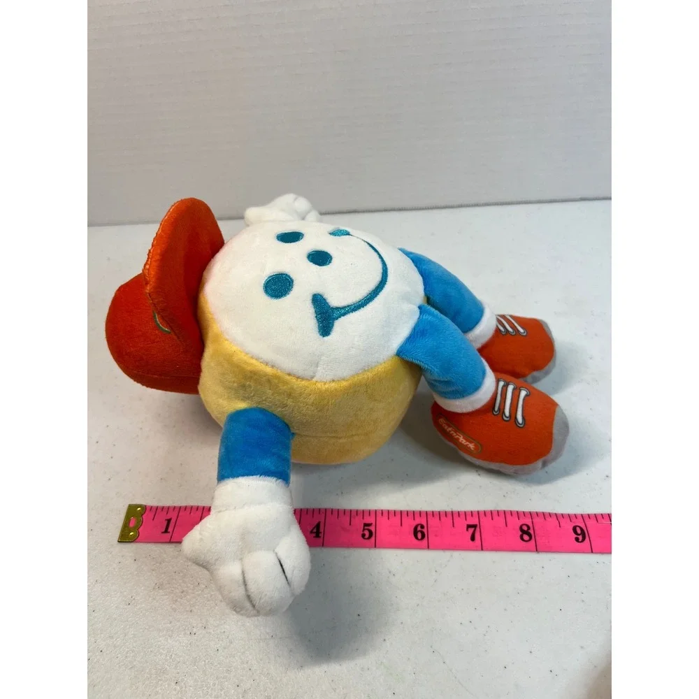 Eat'n Park Smiley Face Plush Mascot Toy Orange Hat Blue Arms 9 Inch Collectible